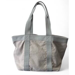 MARGOT New York Sloane Tote Beach Bag Tan Light Green Strap Canvas